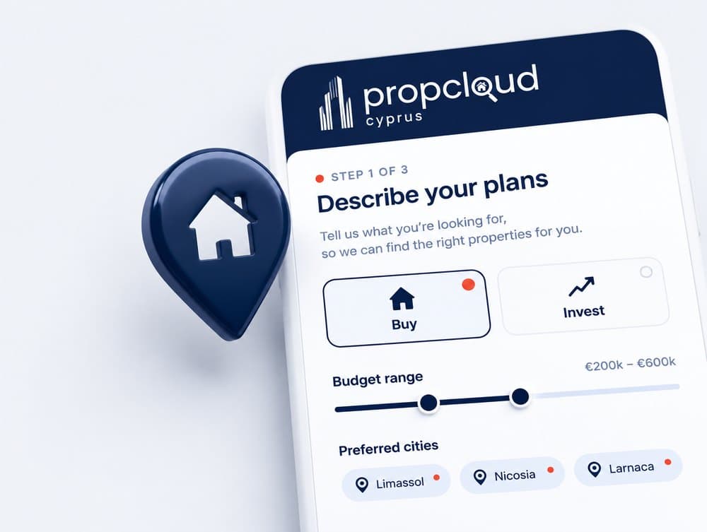 Illustration of an enquiry form with a location pin